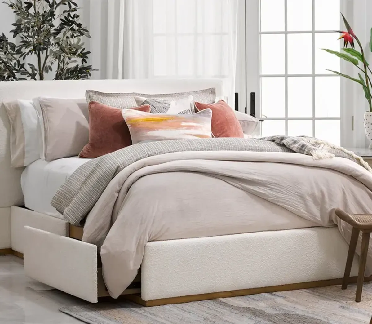 CM Home Bodhi Upholstered Storage Bed - Queen