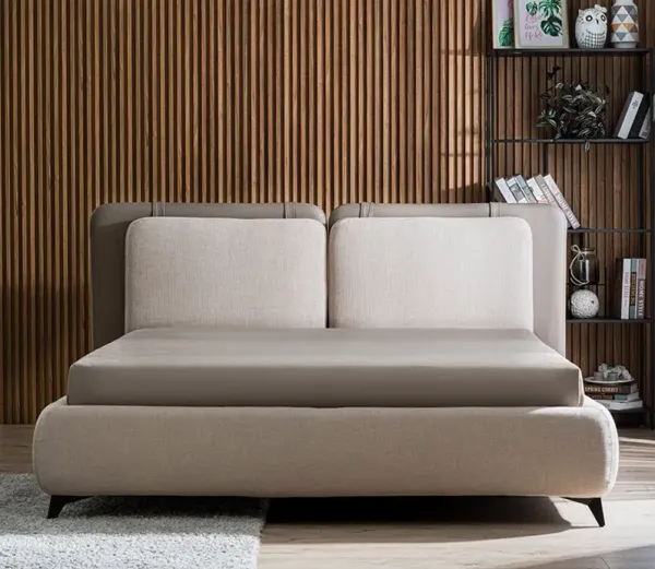 Casa Bianca Ayla Linen Upholstered Storage Bed - White - Queen