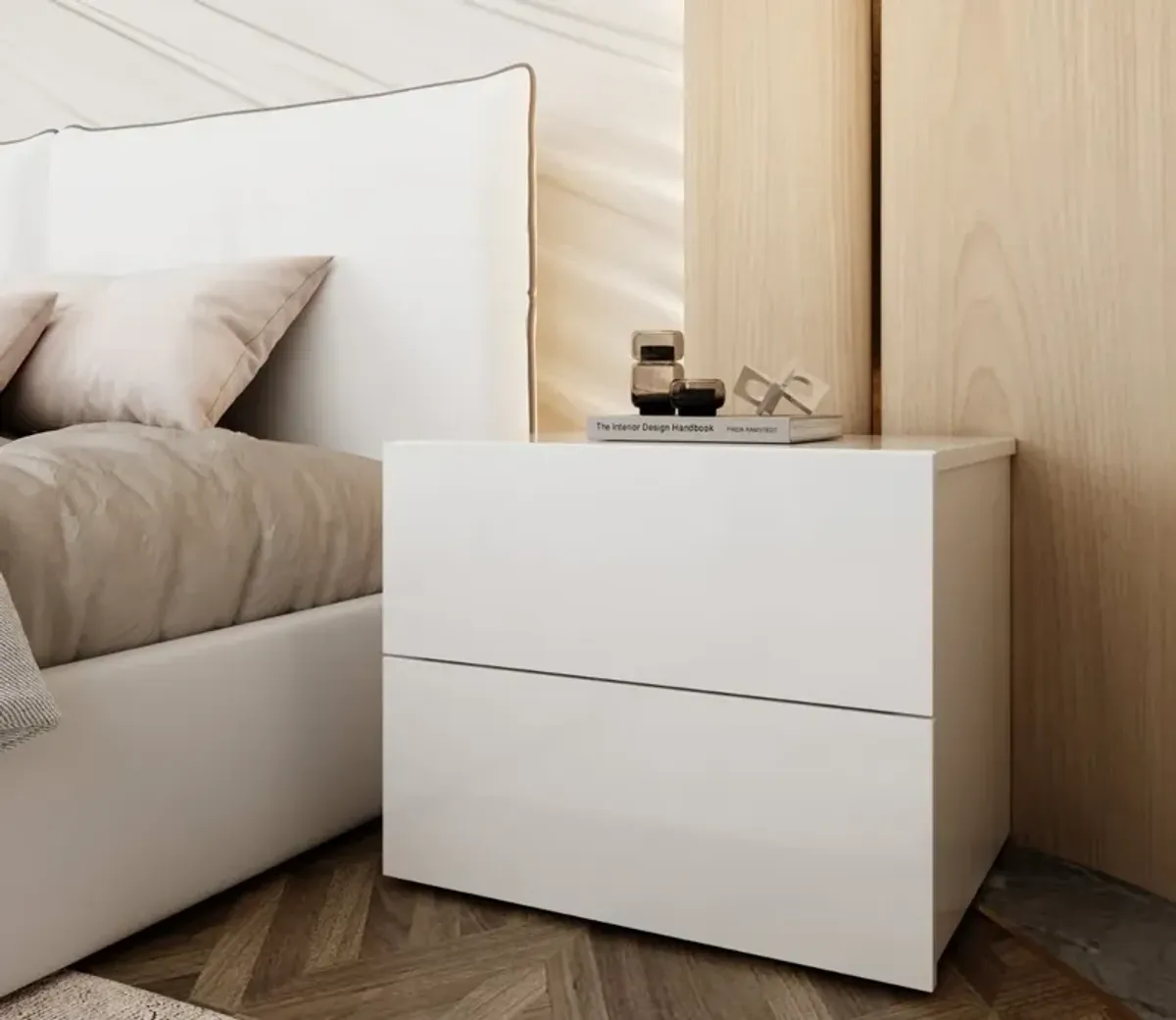 Casa Bianca Ayla 2-Drawer Nightstand - Taupe