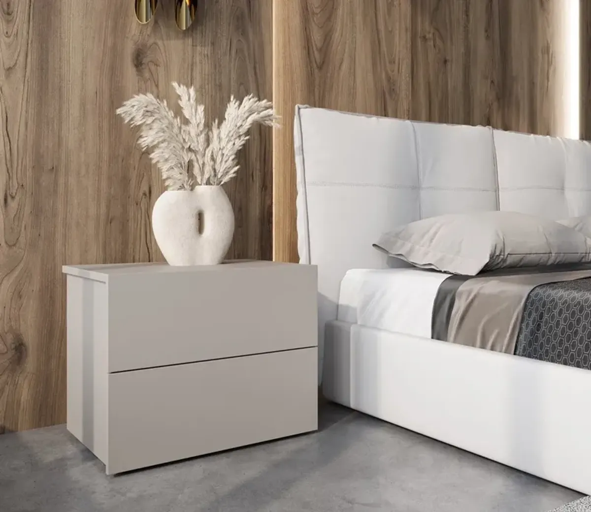 Casa Bianca Ayla 2-Drawer Nightstand - White