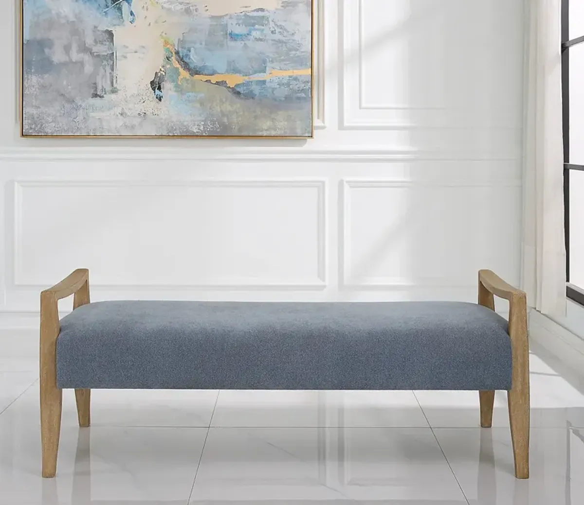 Uttermost Daylight Sky Blue Bench