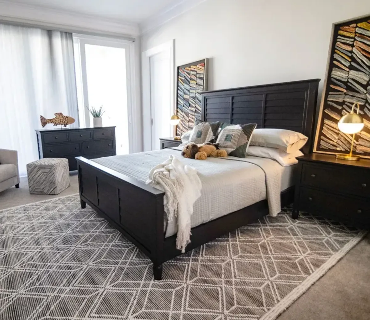 CM Home Delnoir Louvered Panel Bed - Espresso - King