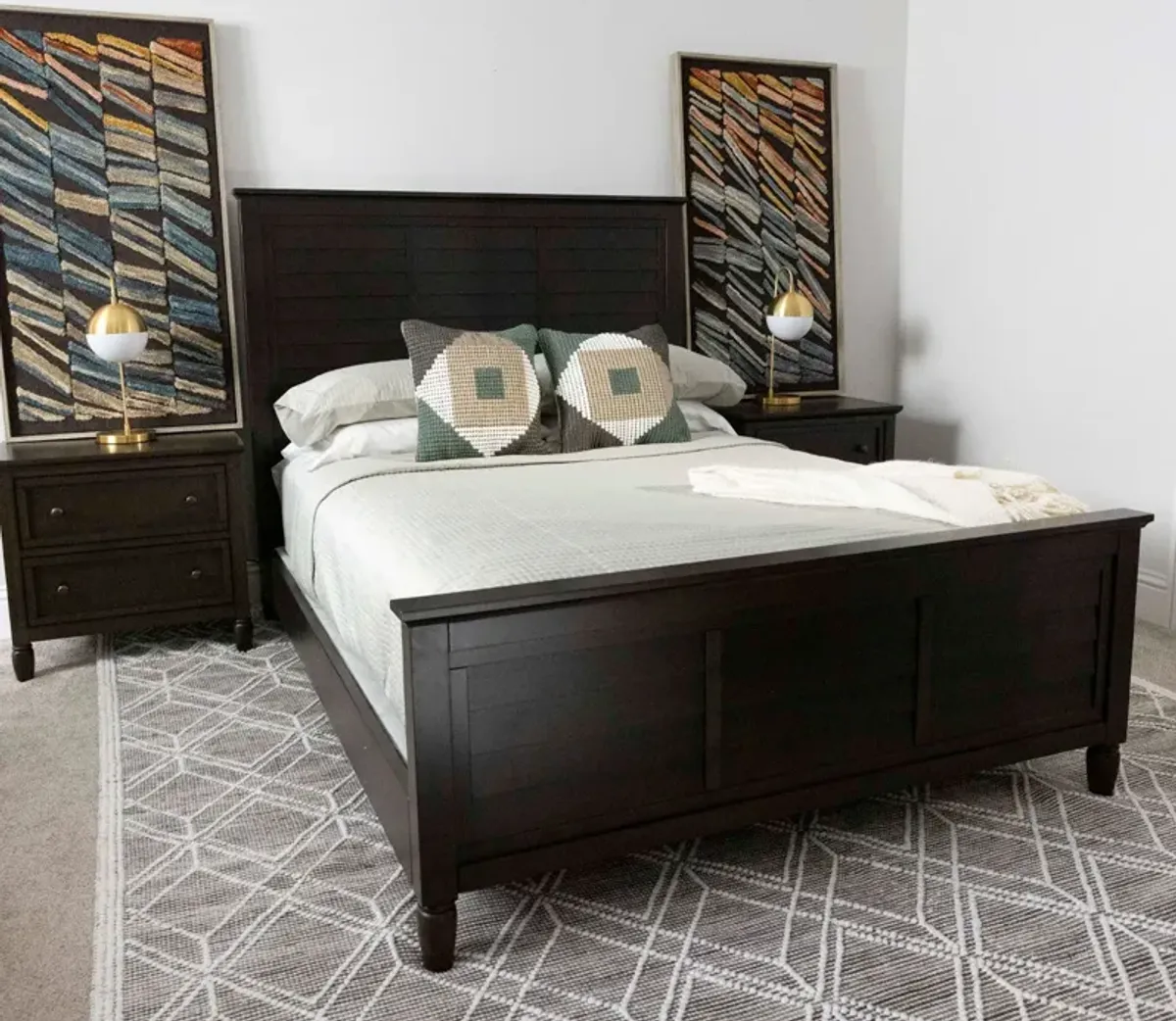 CM Home Delnoir Louvered Panel Bed - Espresso - King