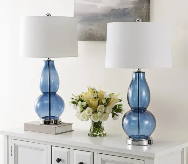 Safavieh Mercurio Blue Gourd Table Lamp Set of 2