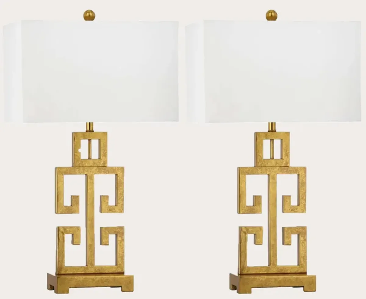 Safavieh Greek Gold Key Table Lamp Set of 2