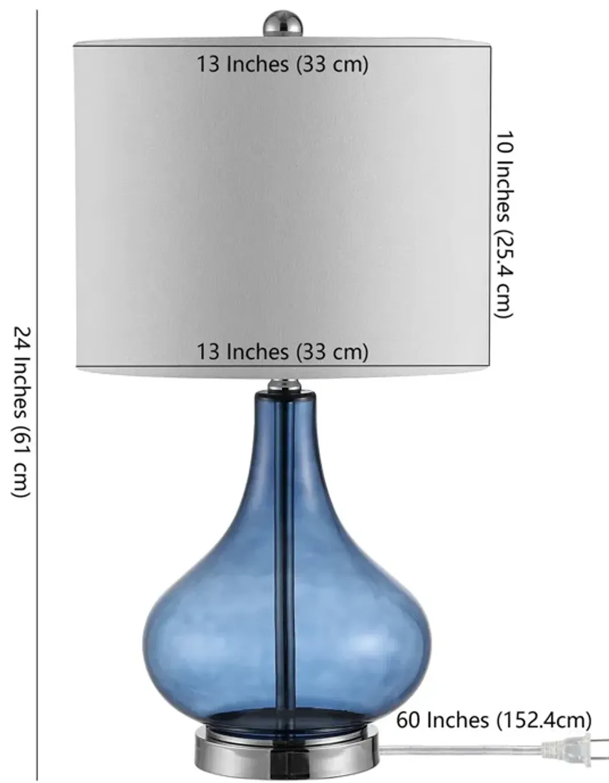 Safavieh Brooks Blue Glass Table Lamp