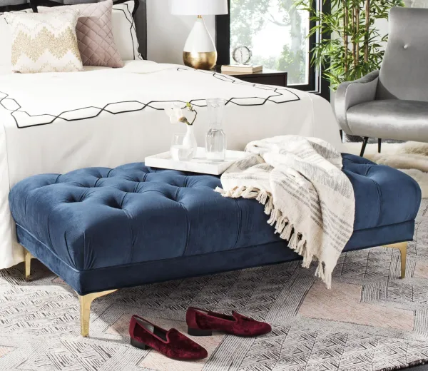 Safavieh Zarya Rectangular Accent Bench - Navy