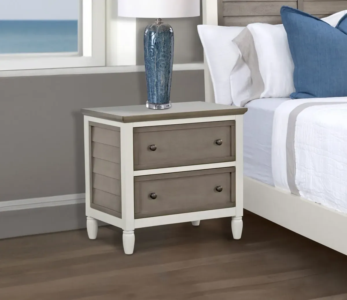 CM Home Delnoir 2-Drawer Nightstand - Driftwood