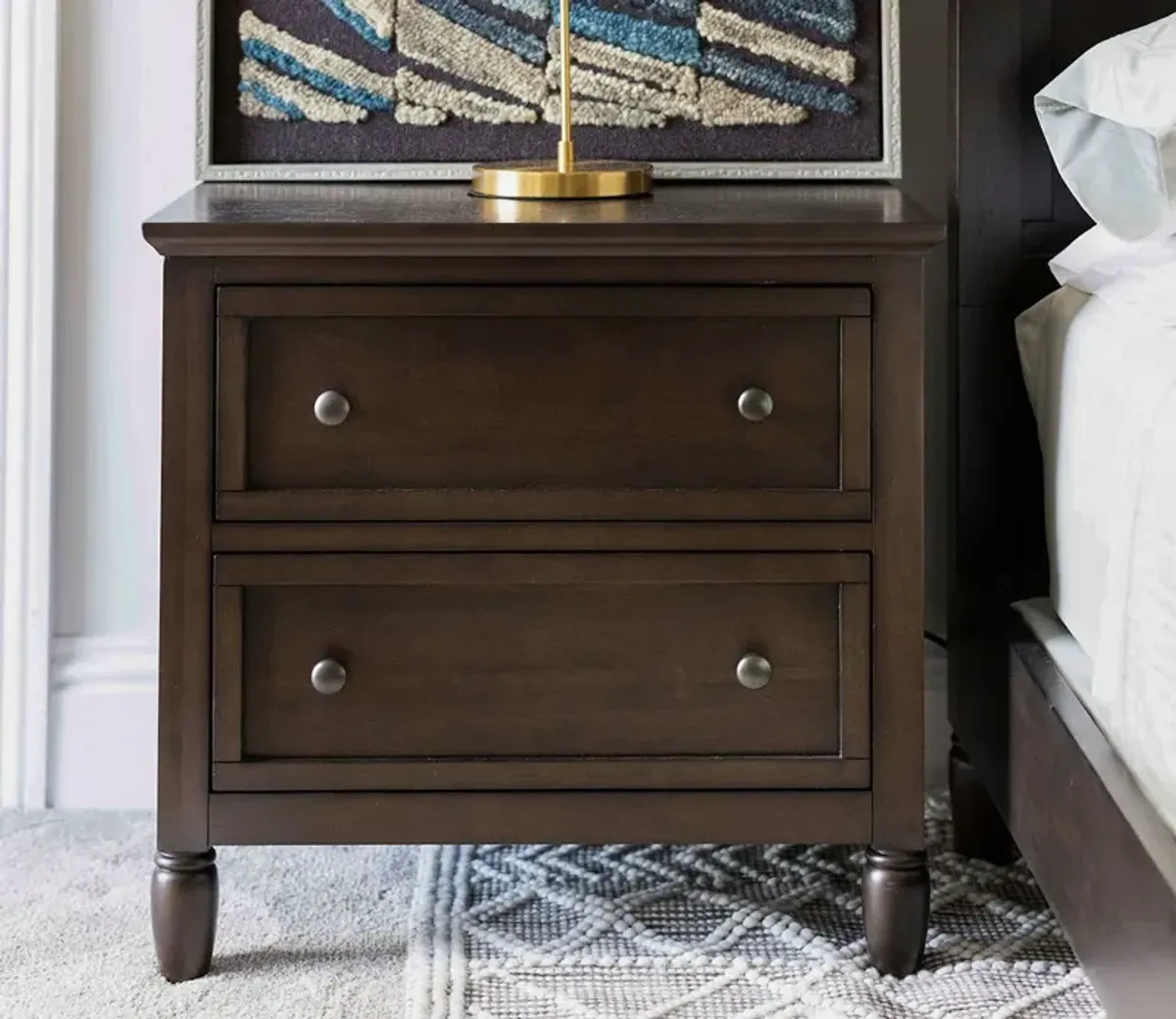 CM Home Delnoir 2-Drawer Nightstand - Driftwood
