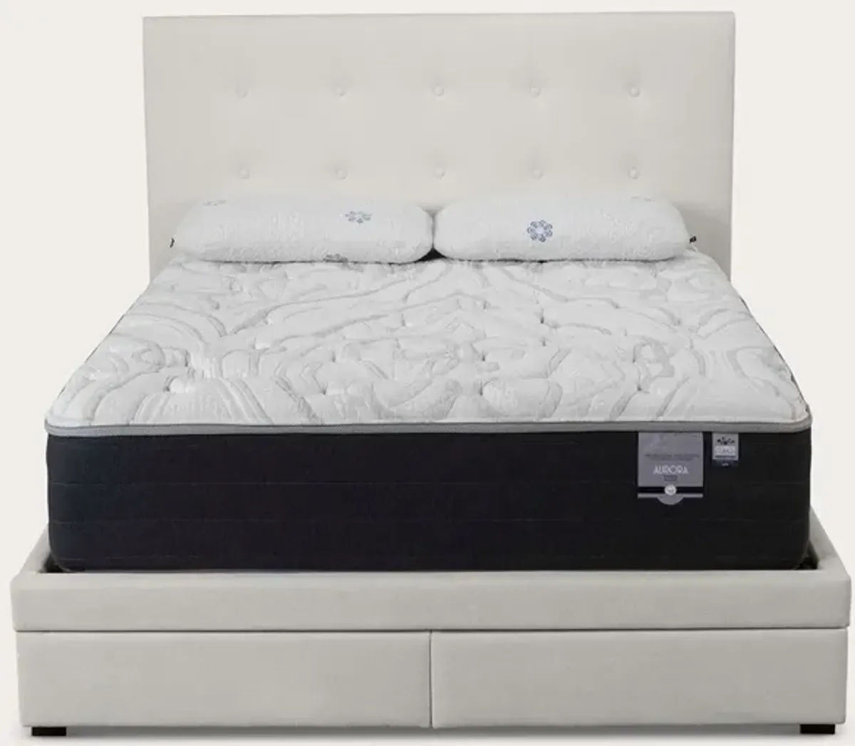 City Mattress Kemper Button Tufted Bed - Bone - Queen