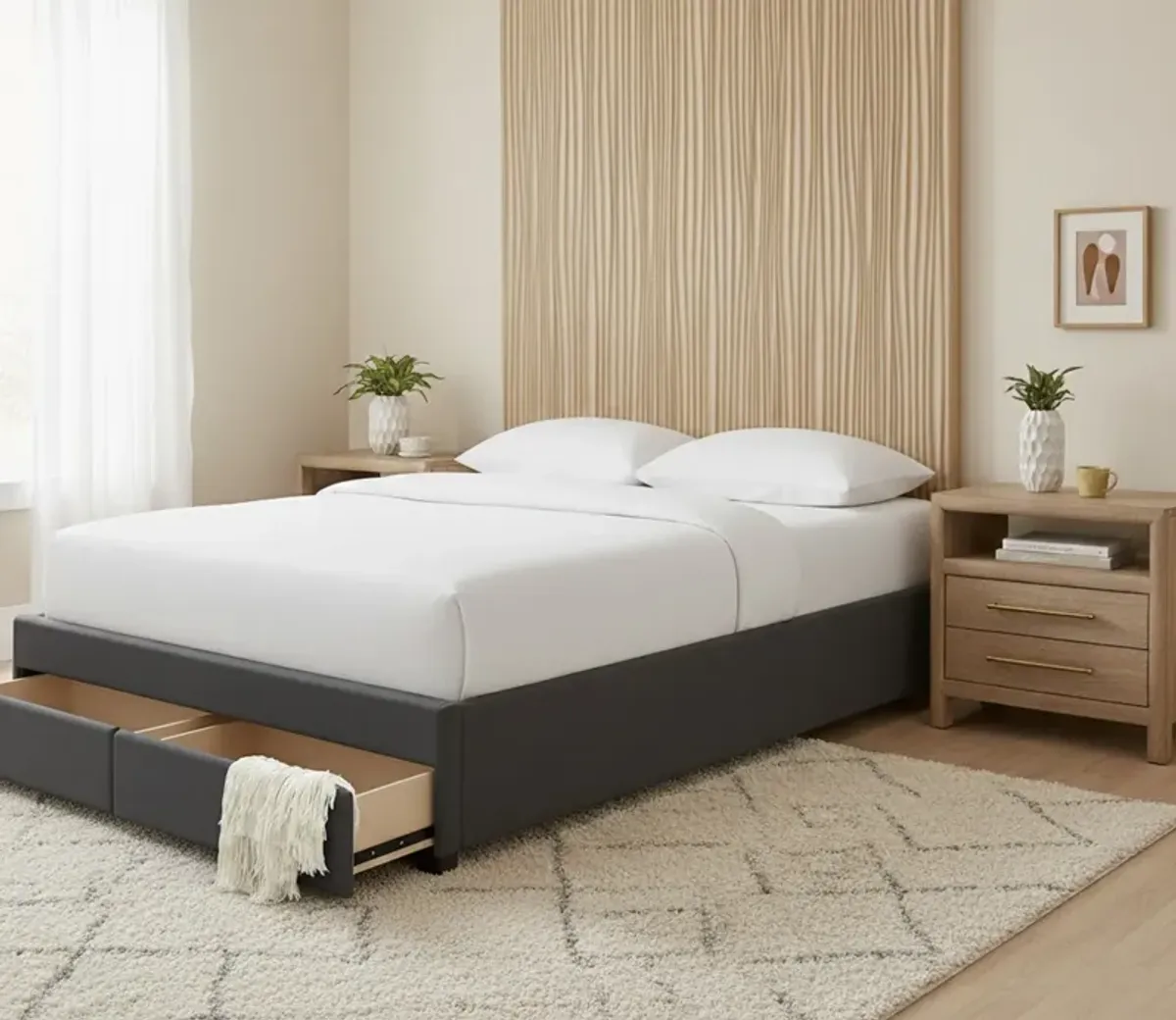 City Mattress Kemper Bed Surround - 10" Height - Oyster - Queen