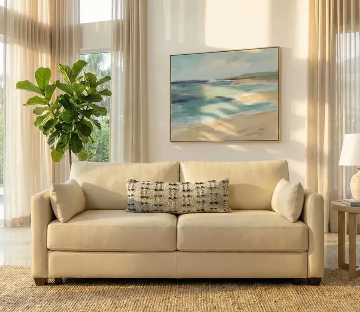 CM Home Amani Leather Sleeper Sofa - King