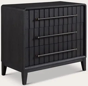 Bernard Furniture Group Elure Slatted Wood Bachelor Chest - Black