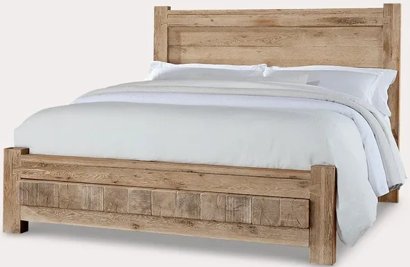 Vaughan Bassett Dovetail Wood Poster Bed With 6x6 Footboard - Sun Bleached White - Queen