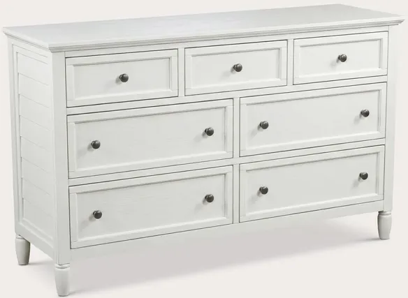 CM Home Delnoir 7-Drawer Wide Dresser - White
