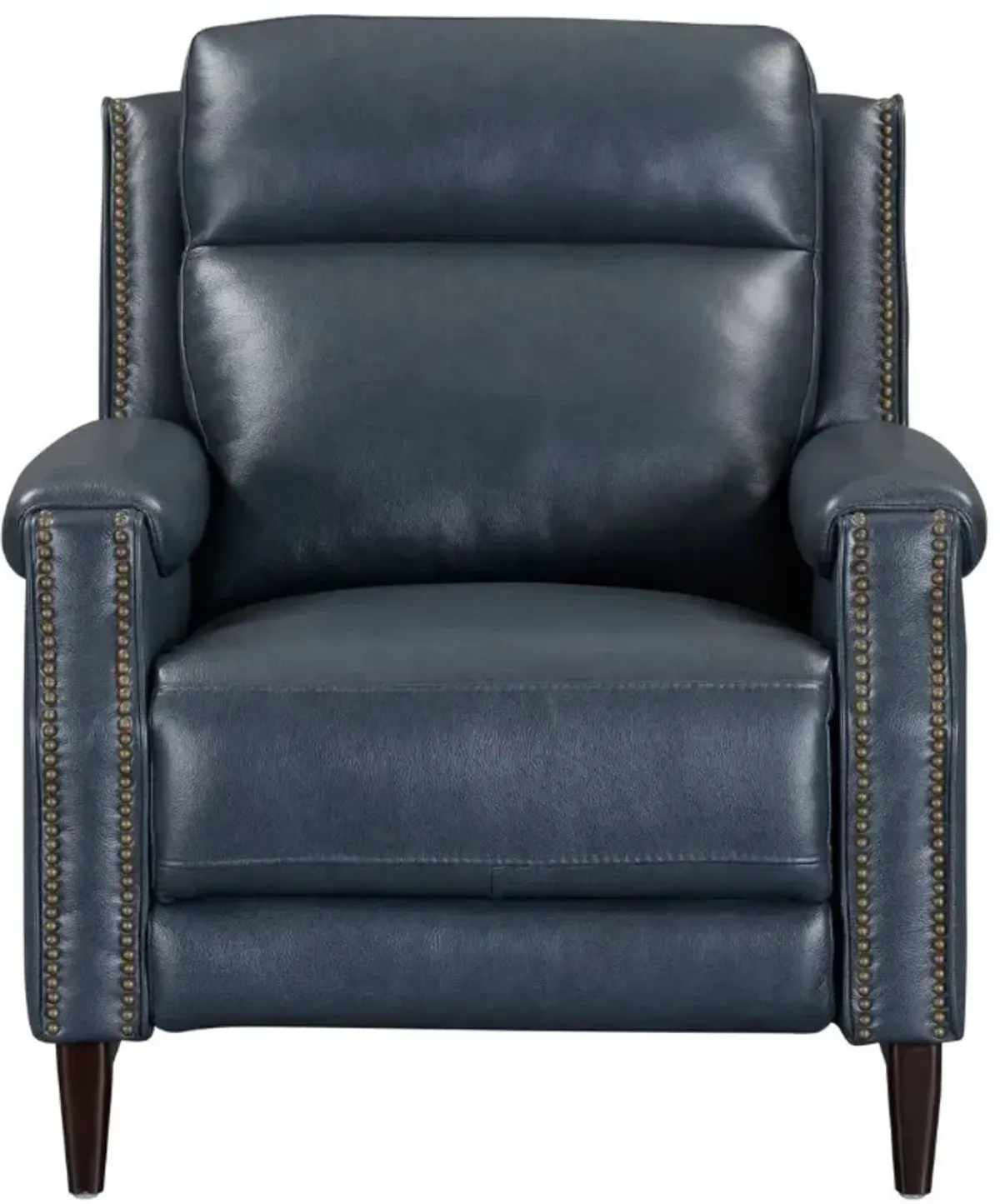 Liberty Furniture Rawling York Navy Leather Manual Push-Back Recliner