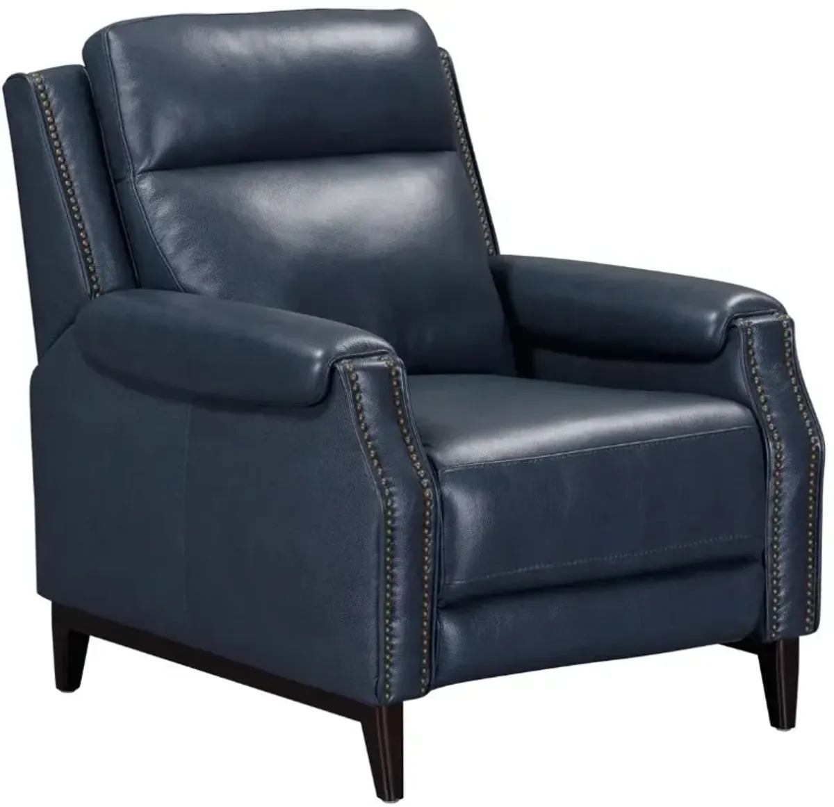 Liberty Furniture Rawling York Navy Leather Manual Push-Back Recliner