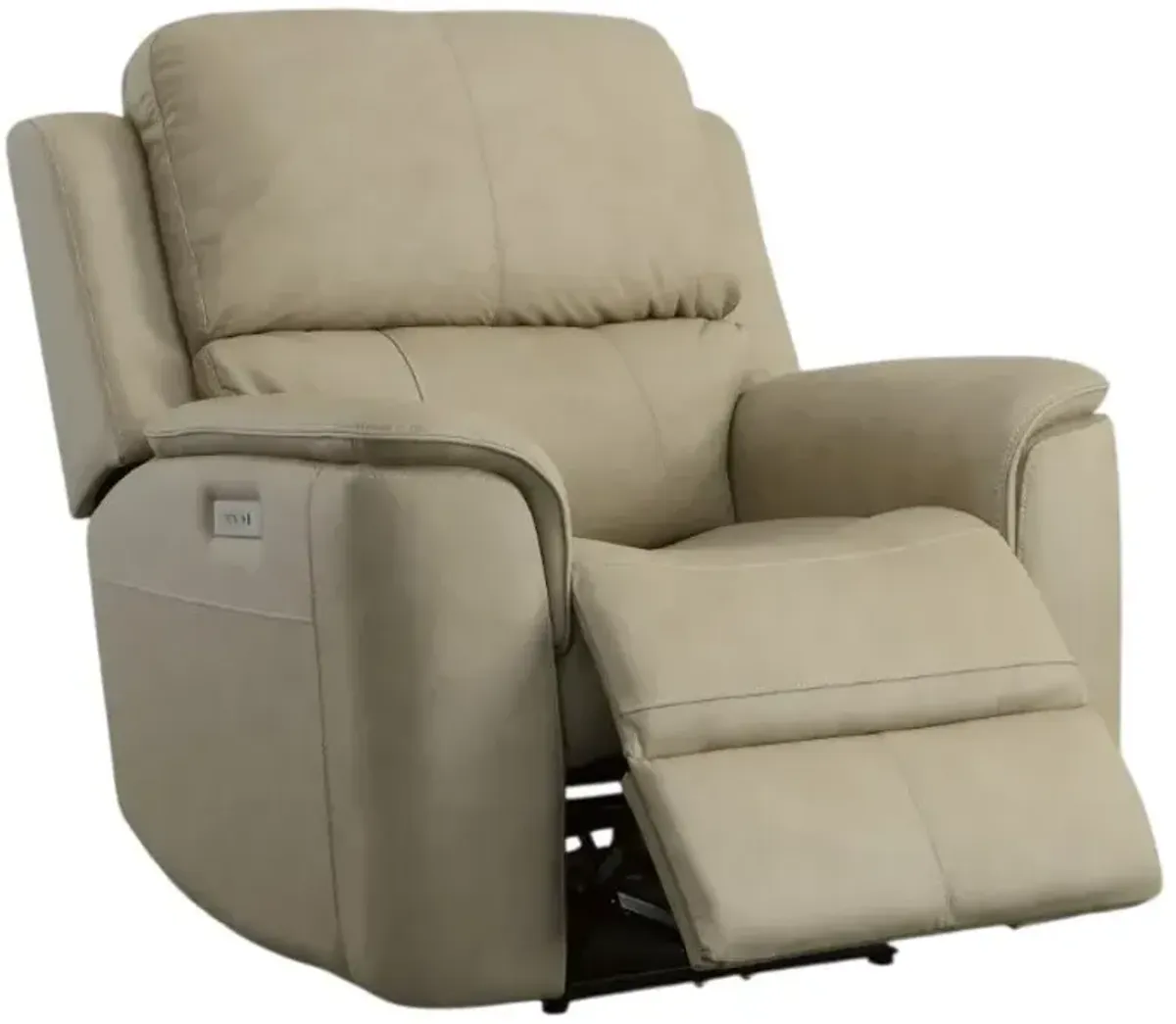 Flexsteel® Henry Beige Power Recliner with Power Headrest and Lumbar