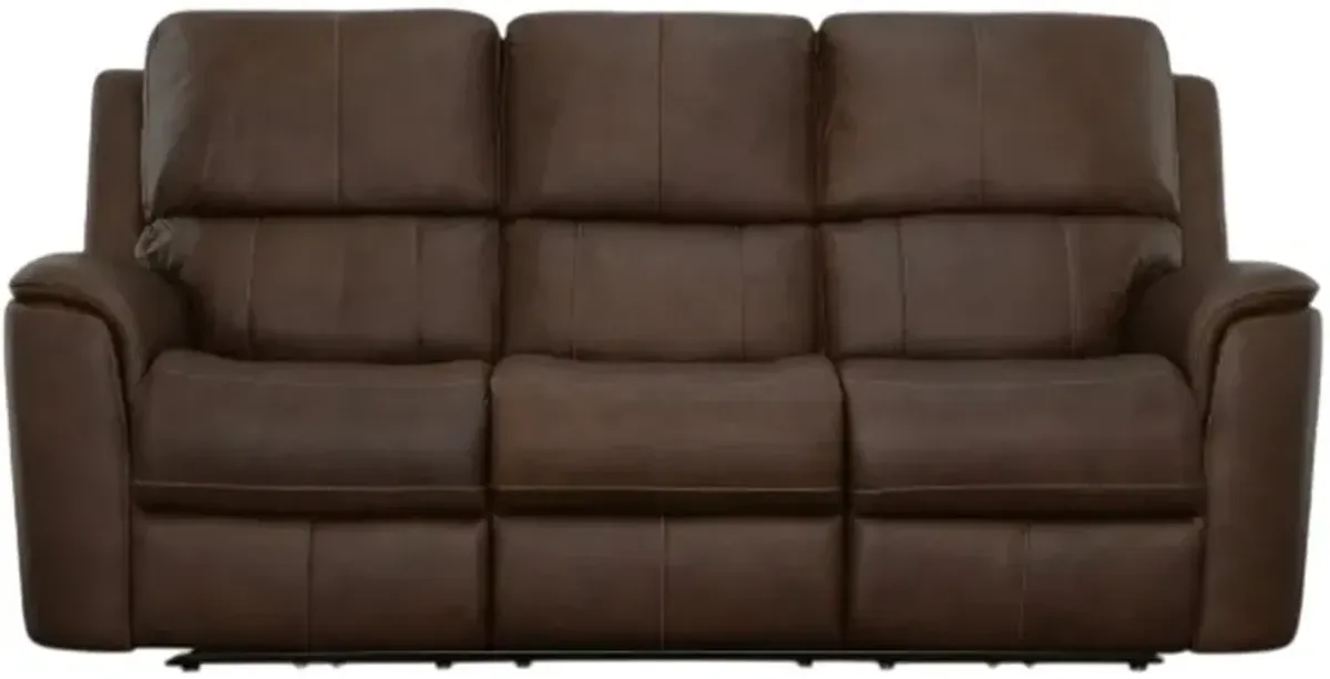Flexsteel® Henry Dark Brown Power Reclining Sofa with Power Headrests and Lumbar