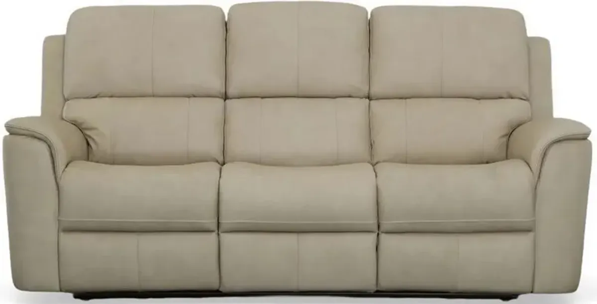 Flexsteel® Henry Beige Power Reclining Sofa with Power Headrests and Lumbar
