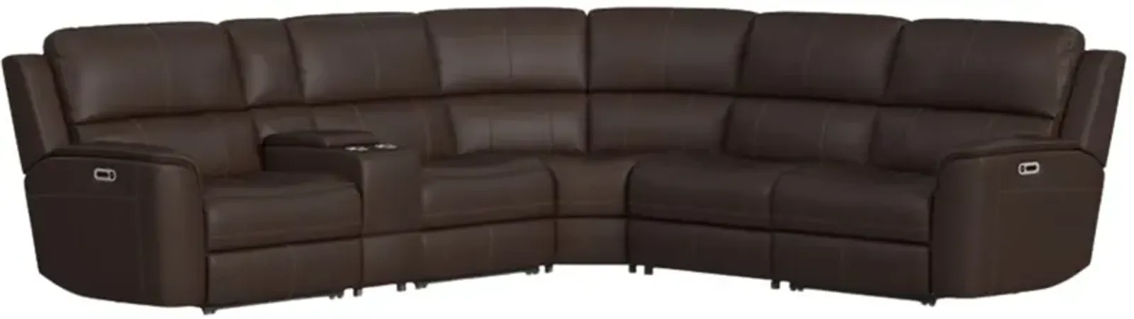 Flexsteel Henry 6-Piece Burnt Umber Brown L-Shape Power Reclining Sectional