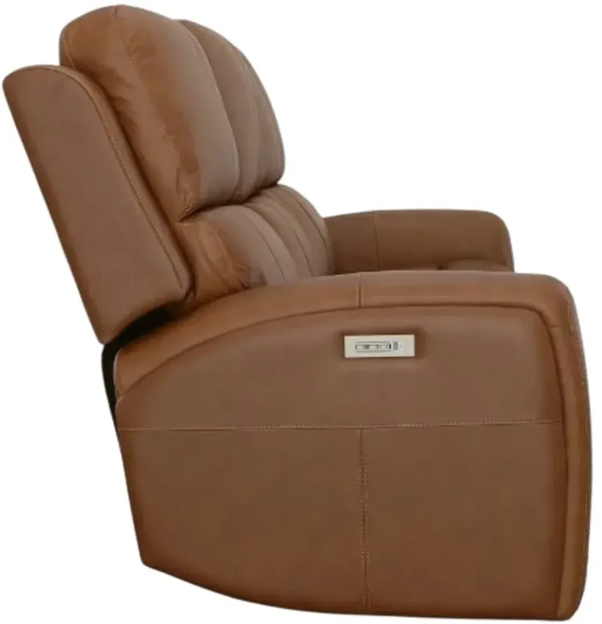 Flexsteel® Linden Caramel Power Reclining Sofa with Power Headrests and Lumbar