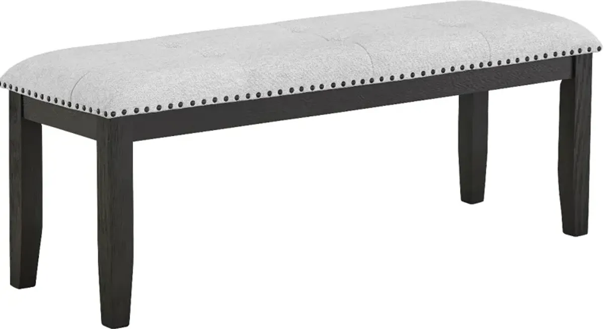 Crown Mark Vance Black/Light Gray Dining Bench