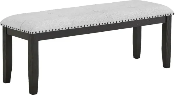 Crown Mark Vance Black/Light Gray Dining Bench