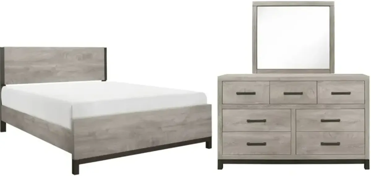 Homelegance® Zephyr 3-Piece Light Gray King Panel Bedroom Set