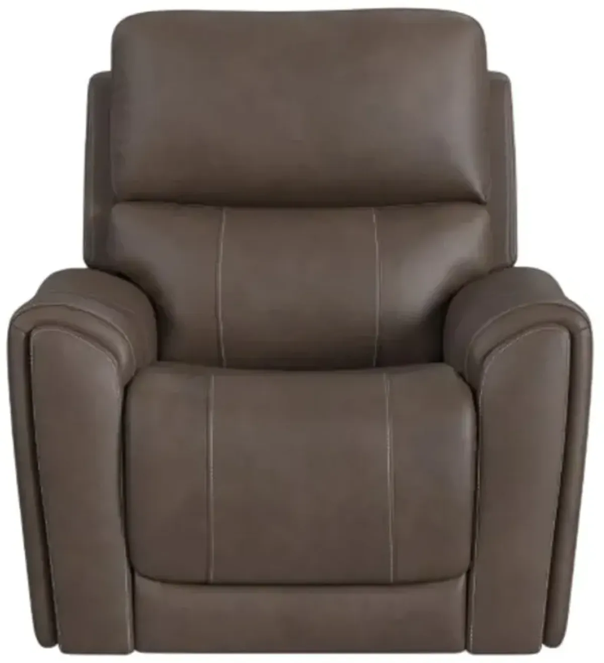 Flexsteel® Carter Brown Power Recliner with Console and Power Headrests and Lumbar