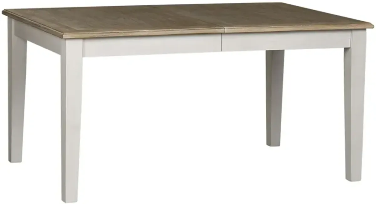 Liberty Furniture Summerville Wirebrushed Gray Rectangular Dining Table with Soft White Wash Base