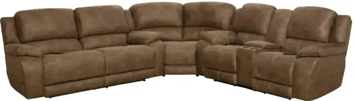 HomeStretch Explorer Espresso 3-Piece Power Reclining Sectional