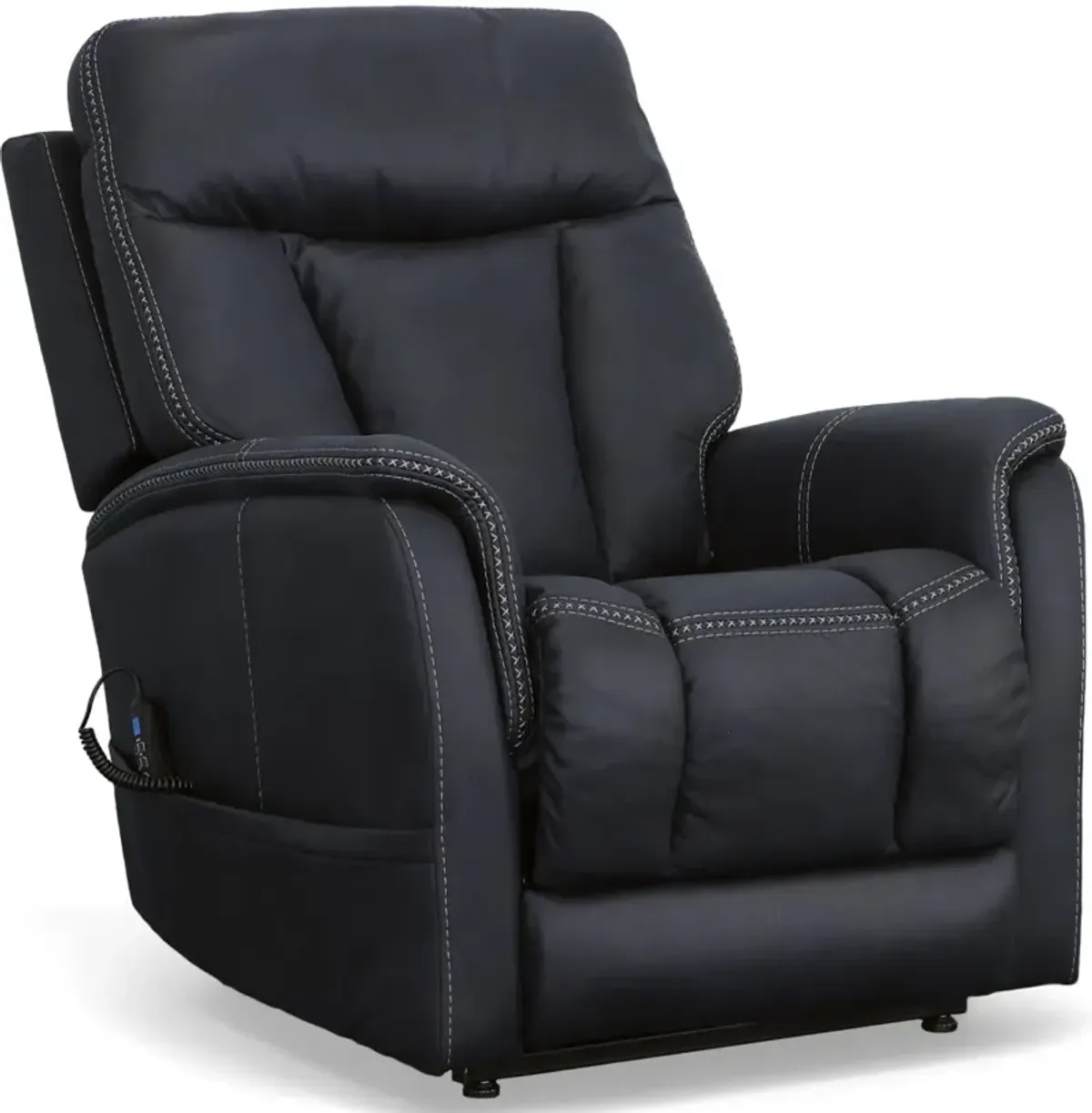 Flexsteel® Atlas Blue Power Lift Recliner with Power Headrest and Lumbar
