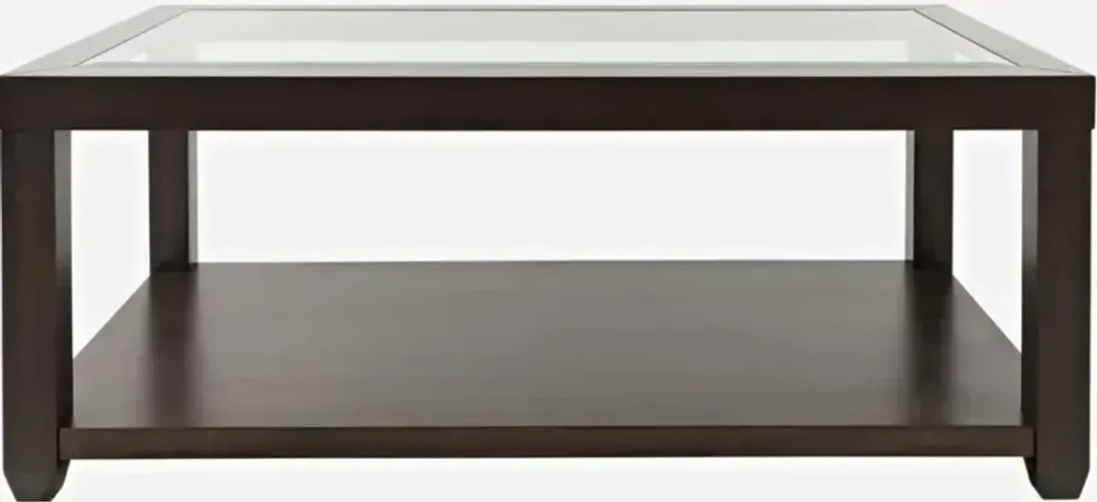 Jofran Inc. Urban Icon Merlot Rectangular Cocktail Table with Glass Top Insert