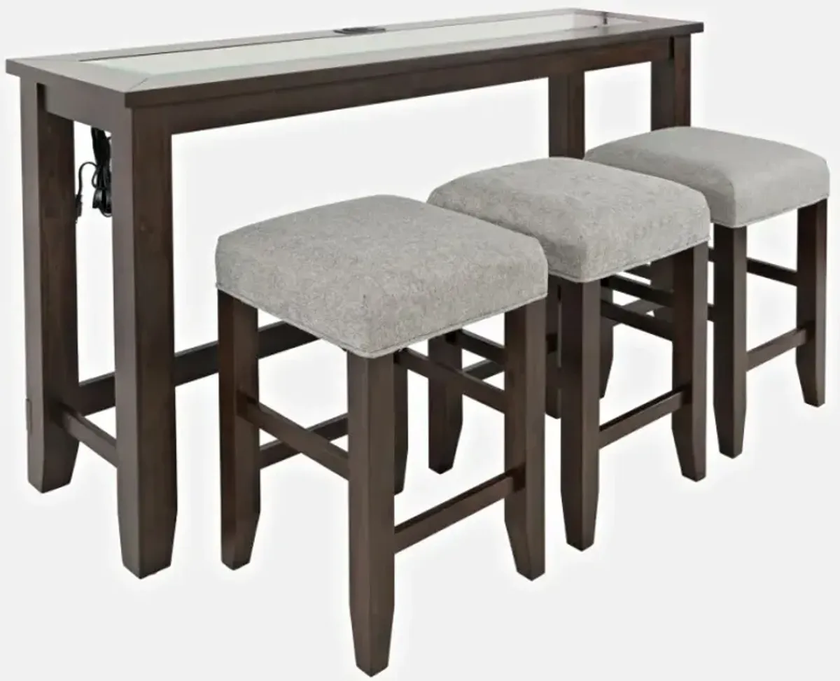 Jofran Inc. Urban Icon 4-Piece Merlot Sofa Counter Dining Set