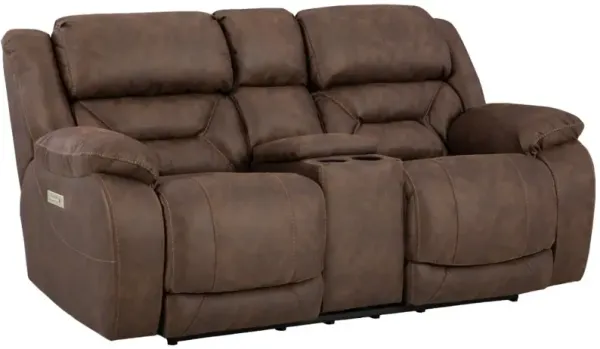 HomeStretch Skywalker Brown Power Reclining Loveseat