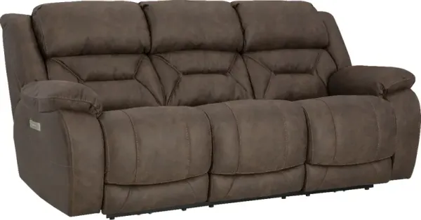 HomeStretch Skywalker Brown Power Double Reclining Sofa