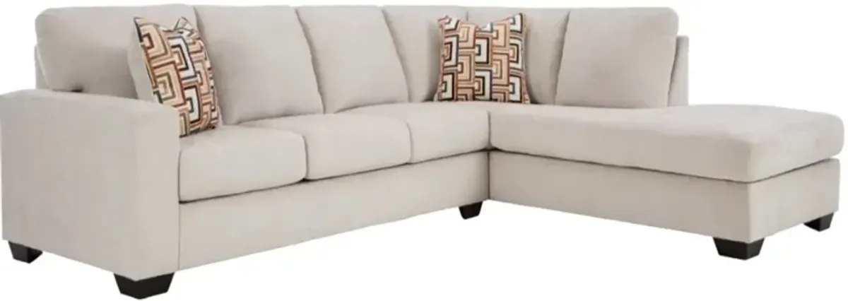 Signature Design by Ashley® Aviemore 2-Piece Stone Right-Arm Facing Sectional and Chaise