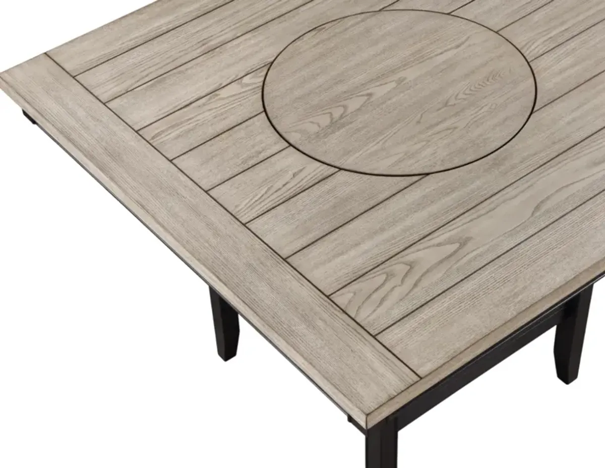 Crown Mark Fulton Light Gray Counter Height Dining Table with Black Base