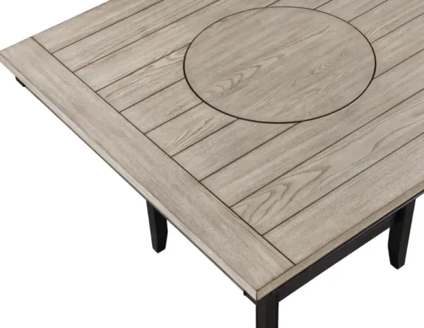 Crown Mark Fulton Light Gray Counter Height Dining Table with Black Base