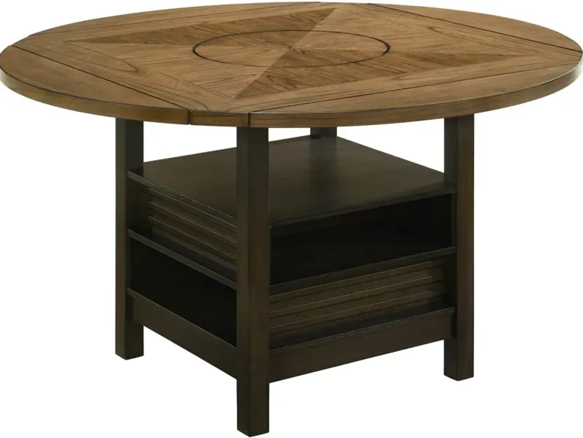 Crown Mark Oakly 5-Piece Baked Brown/Charcoal Counter Height Dining Set