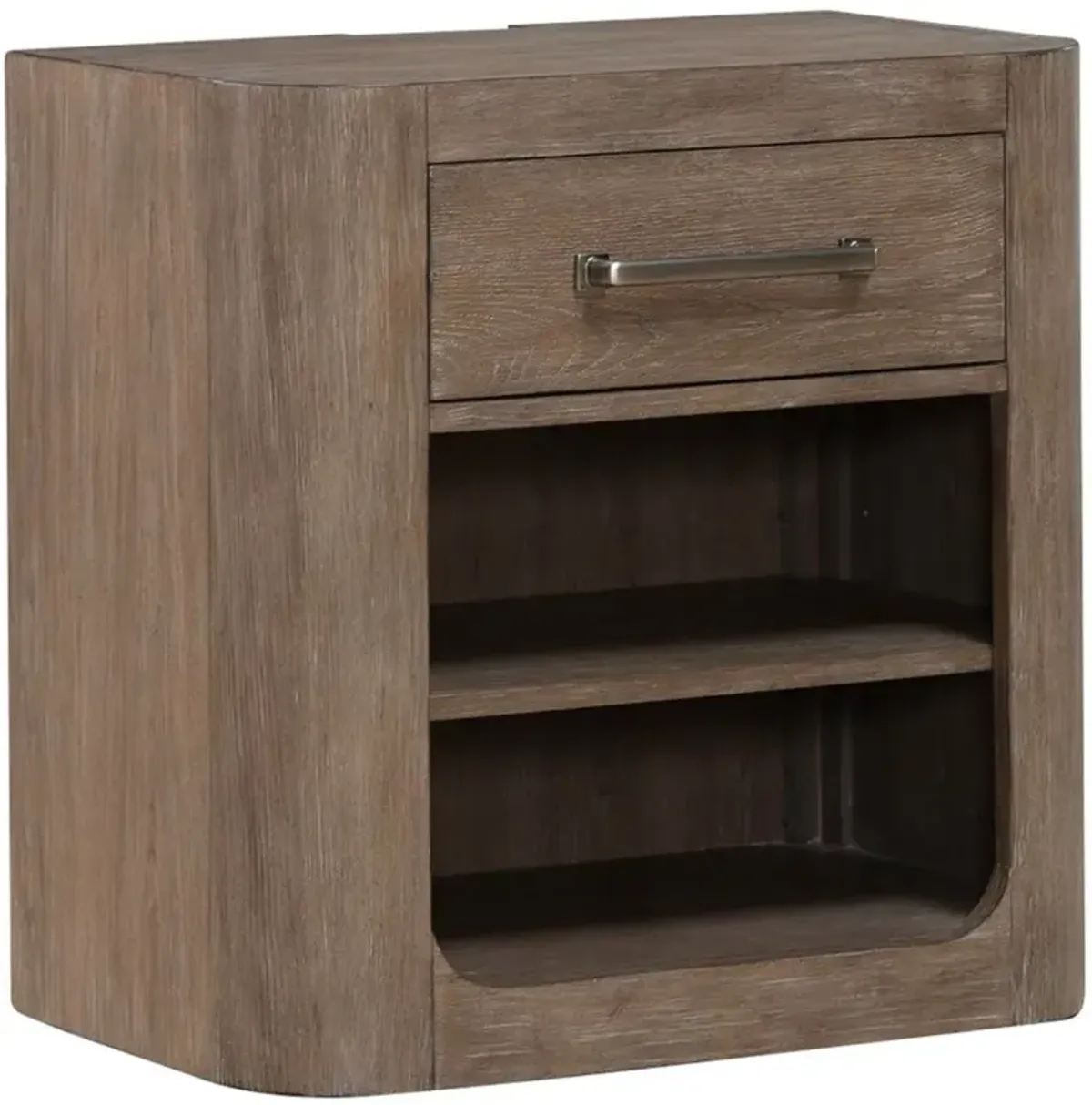 Liberty Furniture South Bend Burnished Clay Open Nightstand with Charging Station