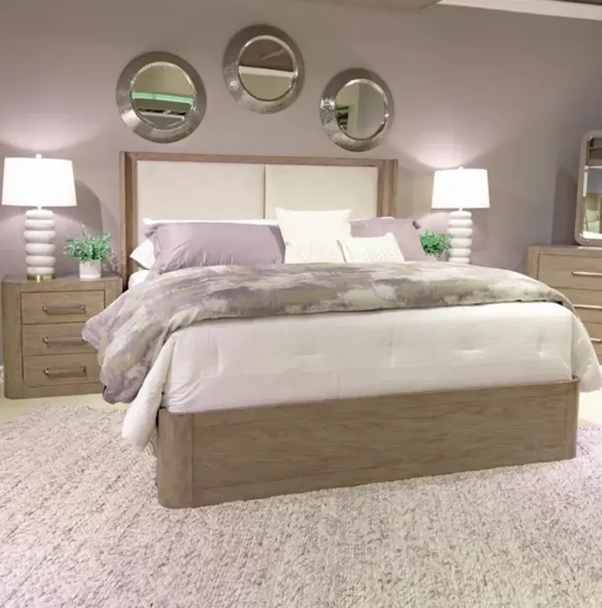 Liberty Furniture South Bend 3-Piece Burnished Clay/Gravel King Upholstered Bedroom Set