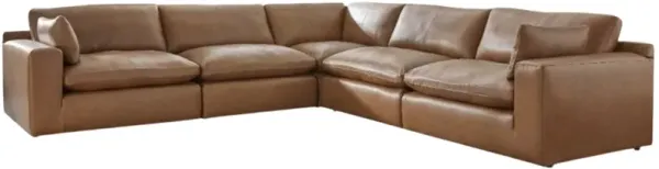 Signature Design by Ashley® Emilia 5-Piece Caramel L-Shape Sectional