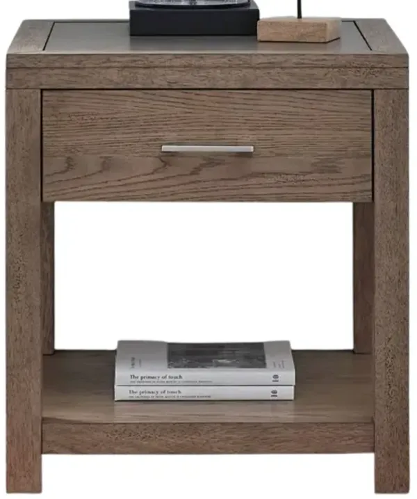 Liberty Furniture Corso Concrete End Table with Natural Base