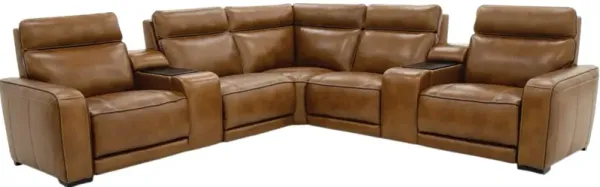 Moto Motion 7-Piece Immersive Venetian Honey Power Reclining Sectional