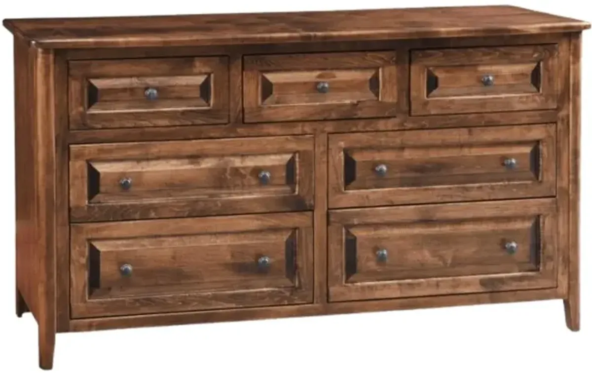 Archbold Furniture Amish Essentials Carson Maple Bark 7-Drawer Dresser