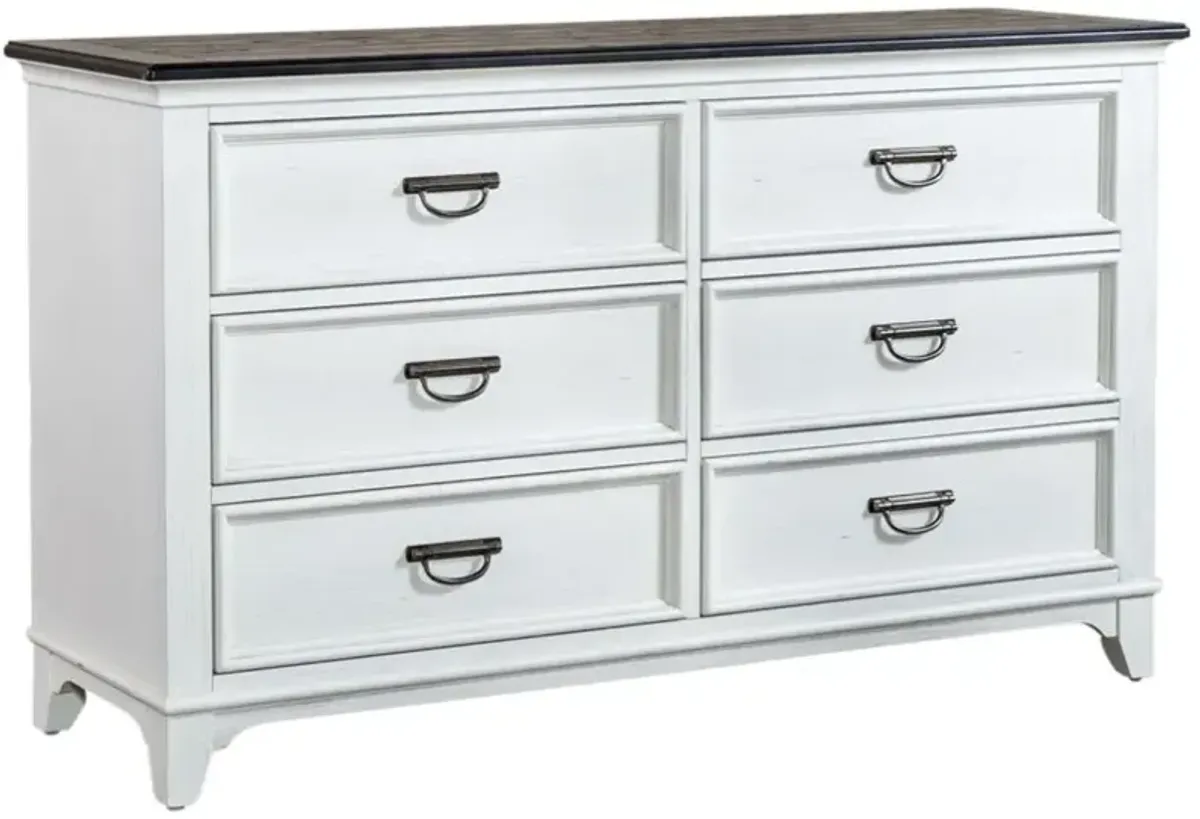 Liberty Furniture Allyson Park Wirebrushed White Dresser