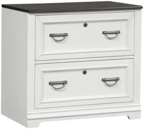 Liberty Furniture Allyson Park Charcoal/Wirebrushed White Bunching Lateral File Cabinet