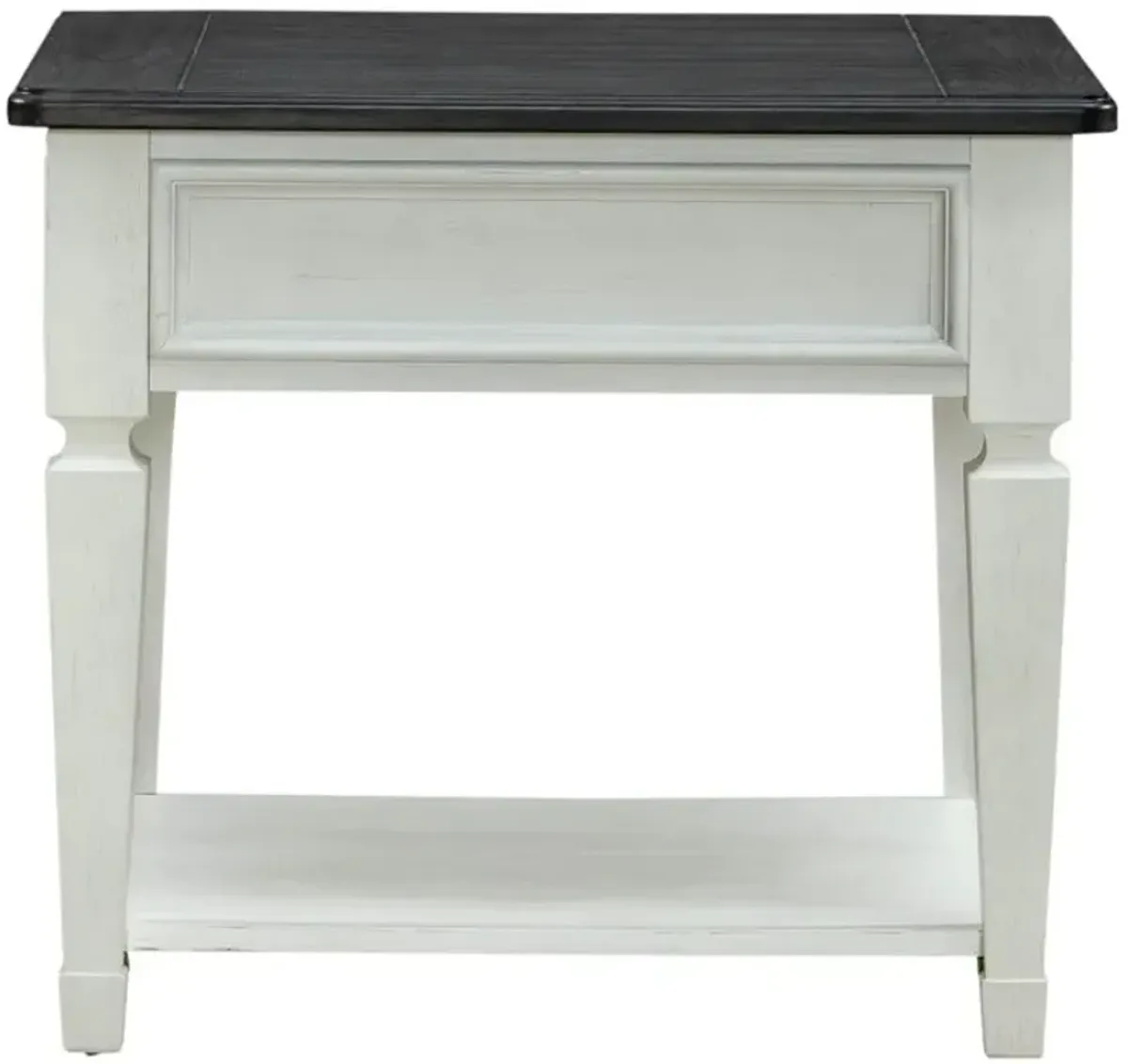 Liberty Furniture Allyson Park Charcoal Top End Table with Wire Brushed White Base